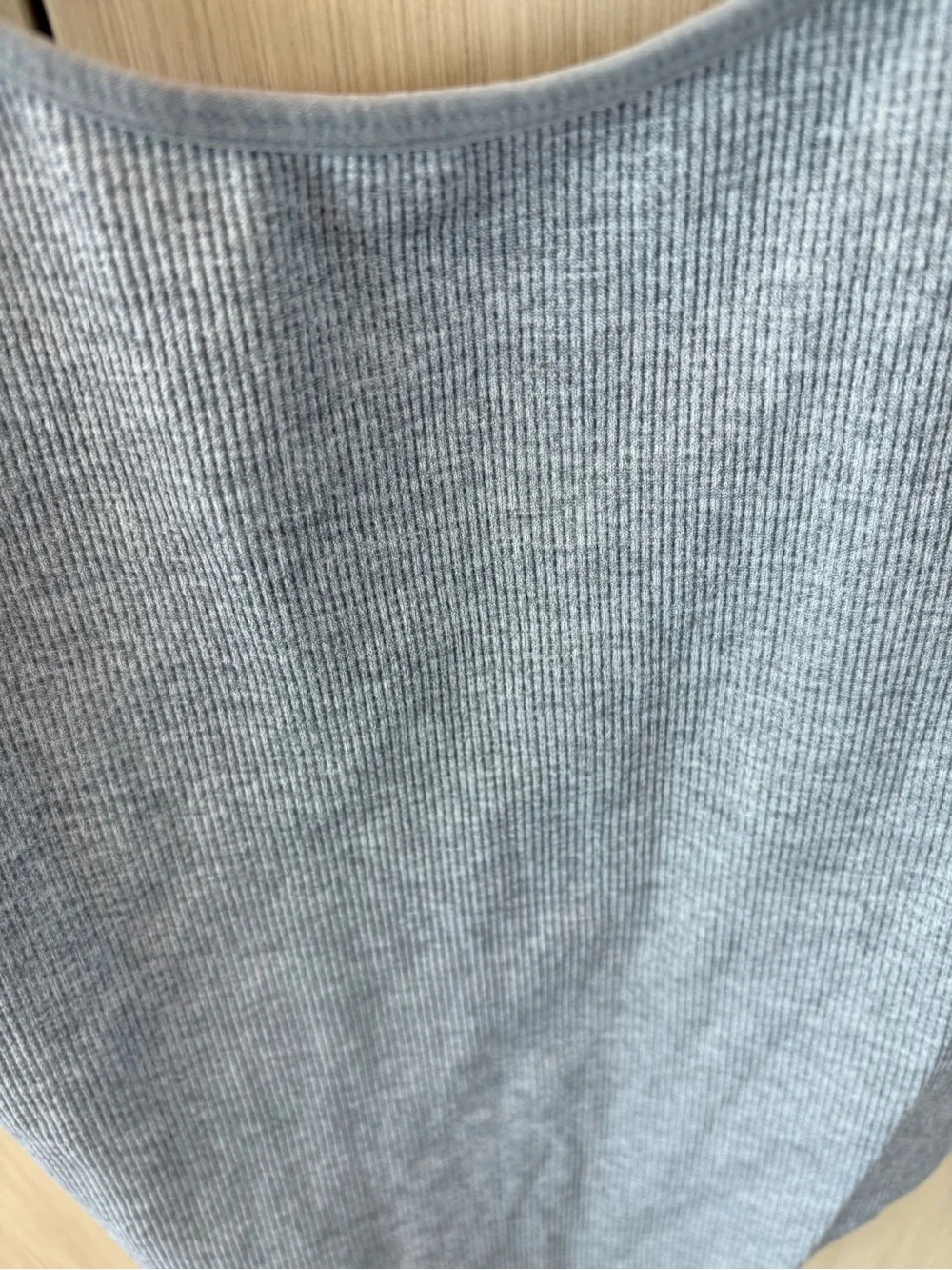bp Gray Ribbed Scoop Neck Top